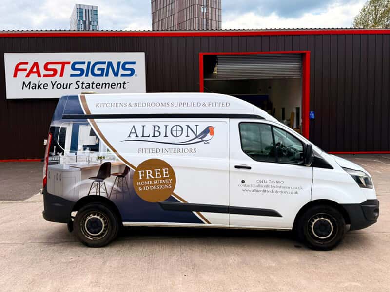 An image of the Albion Fitted Interiors van wrap.